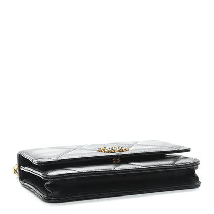 Chanel Lambskin Quilted Chanel 19 Wallet On Chain WOC Black 4 of 15