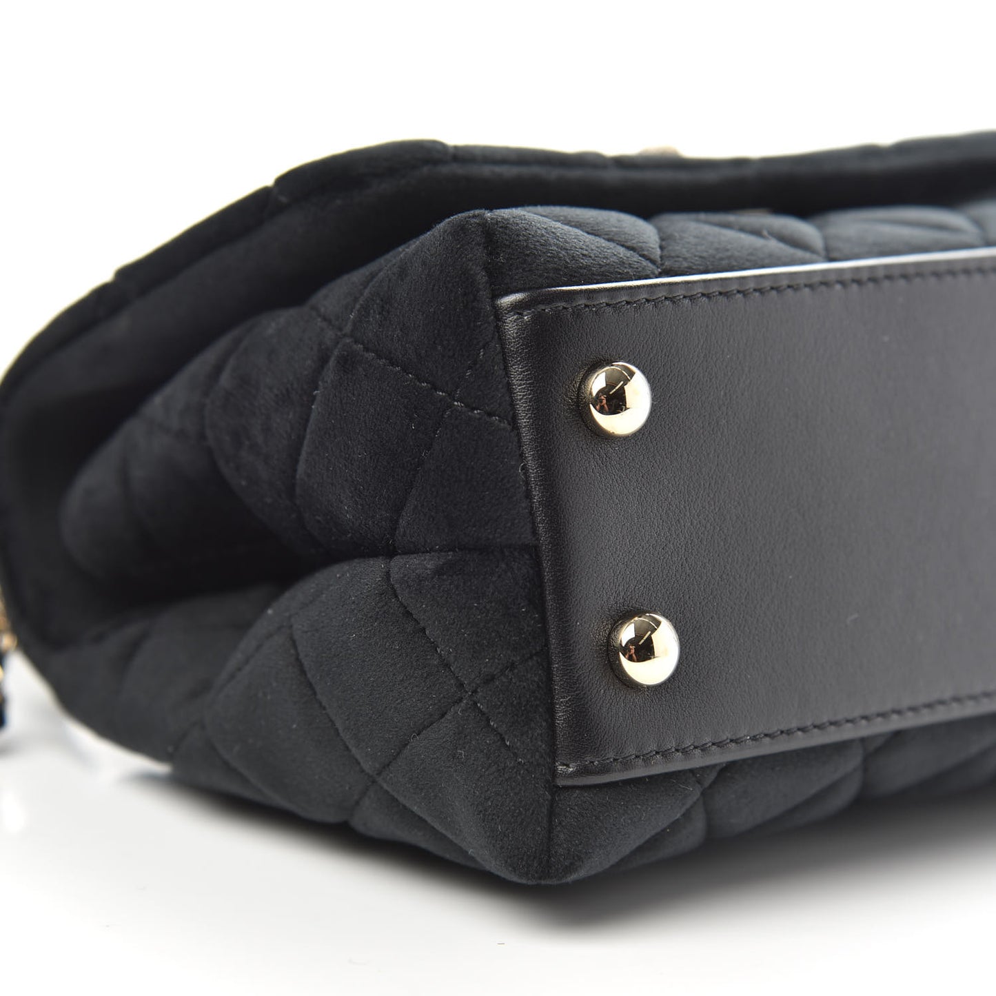 Velvet Crystal Quilted Extra Mini Coco Handle Flap Black
