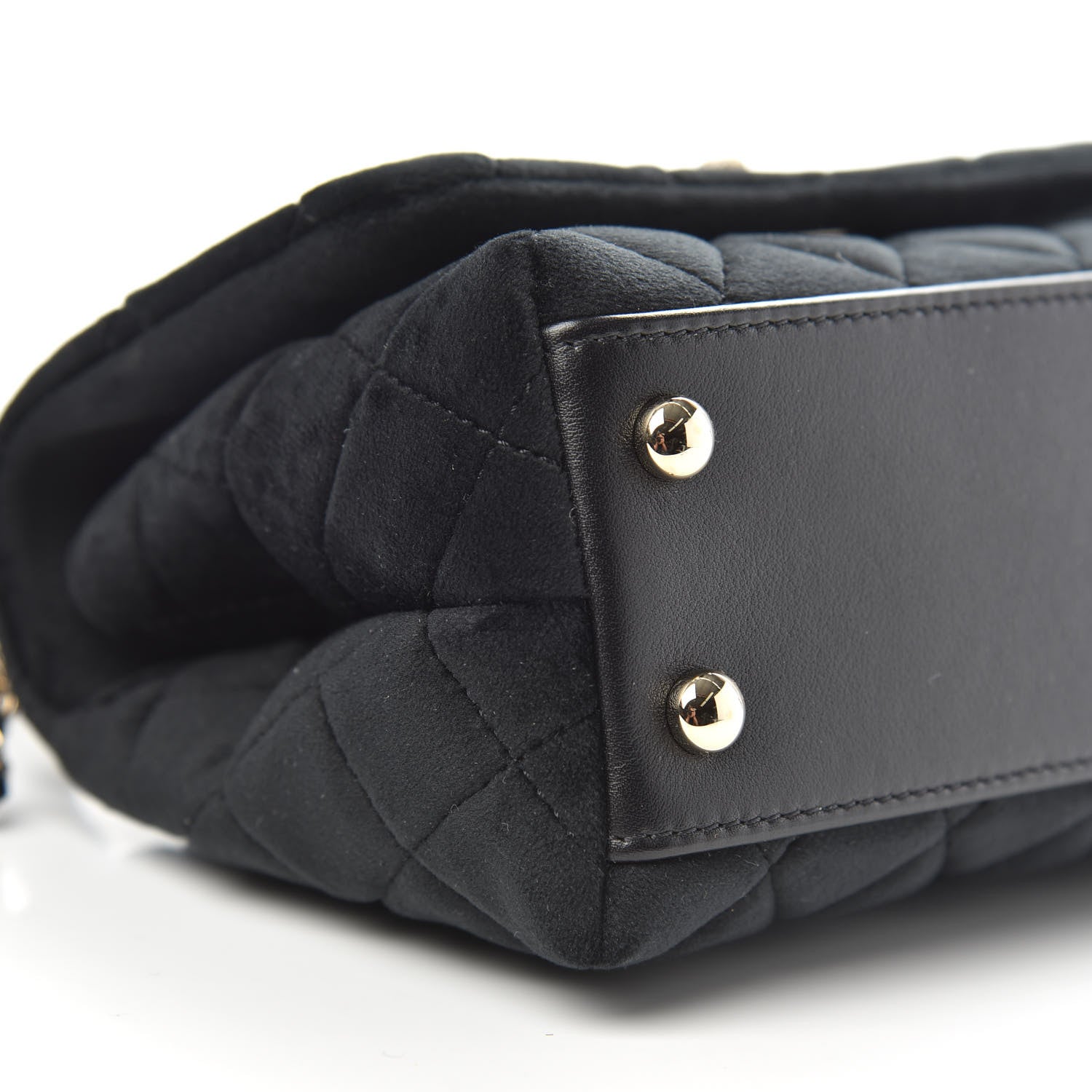 Chanel Velvet Crystal Quilted Extra Mini Coco Handle Flap Black 8 of 10