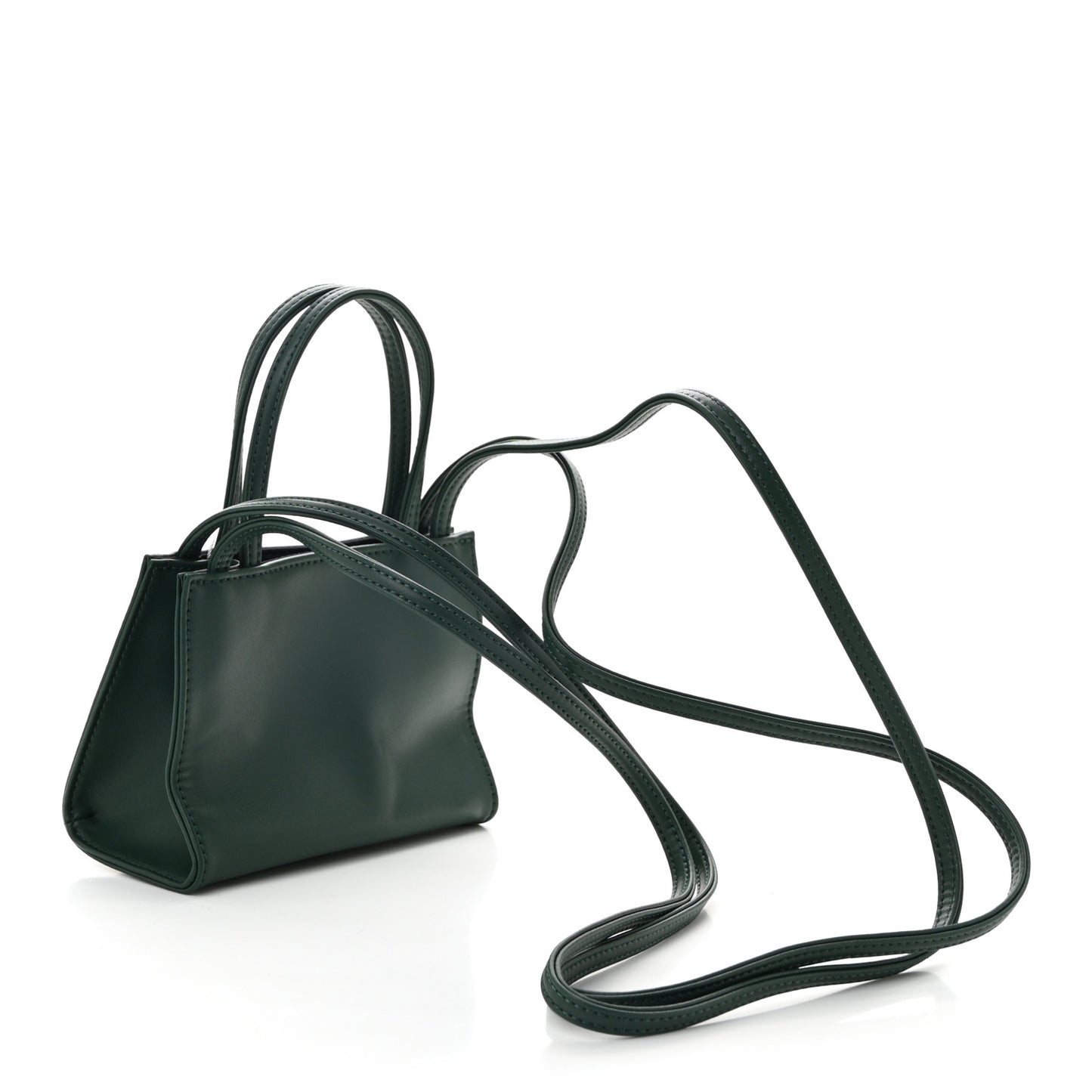Vegan Leather Small Shopping Bag Dark Olive