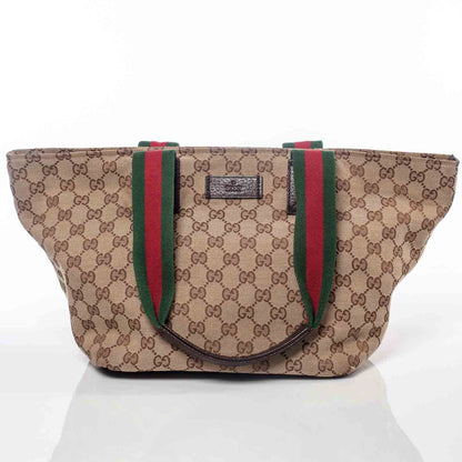 Gucci GG Monogram Medium Web Handle Bucket Tote 1 of 10