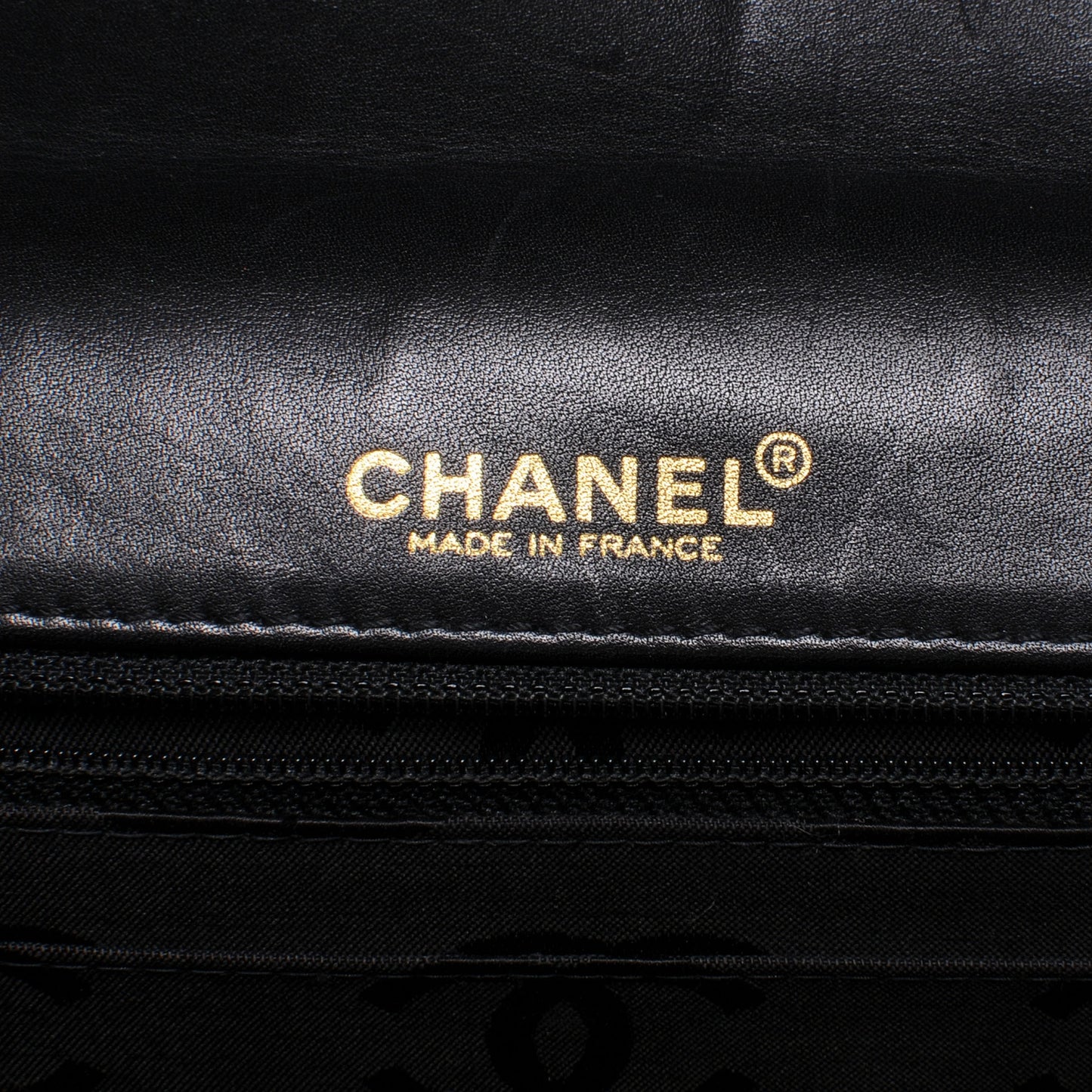 Leather Quilted Contrast Stitch Surpique Flap Black