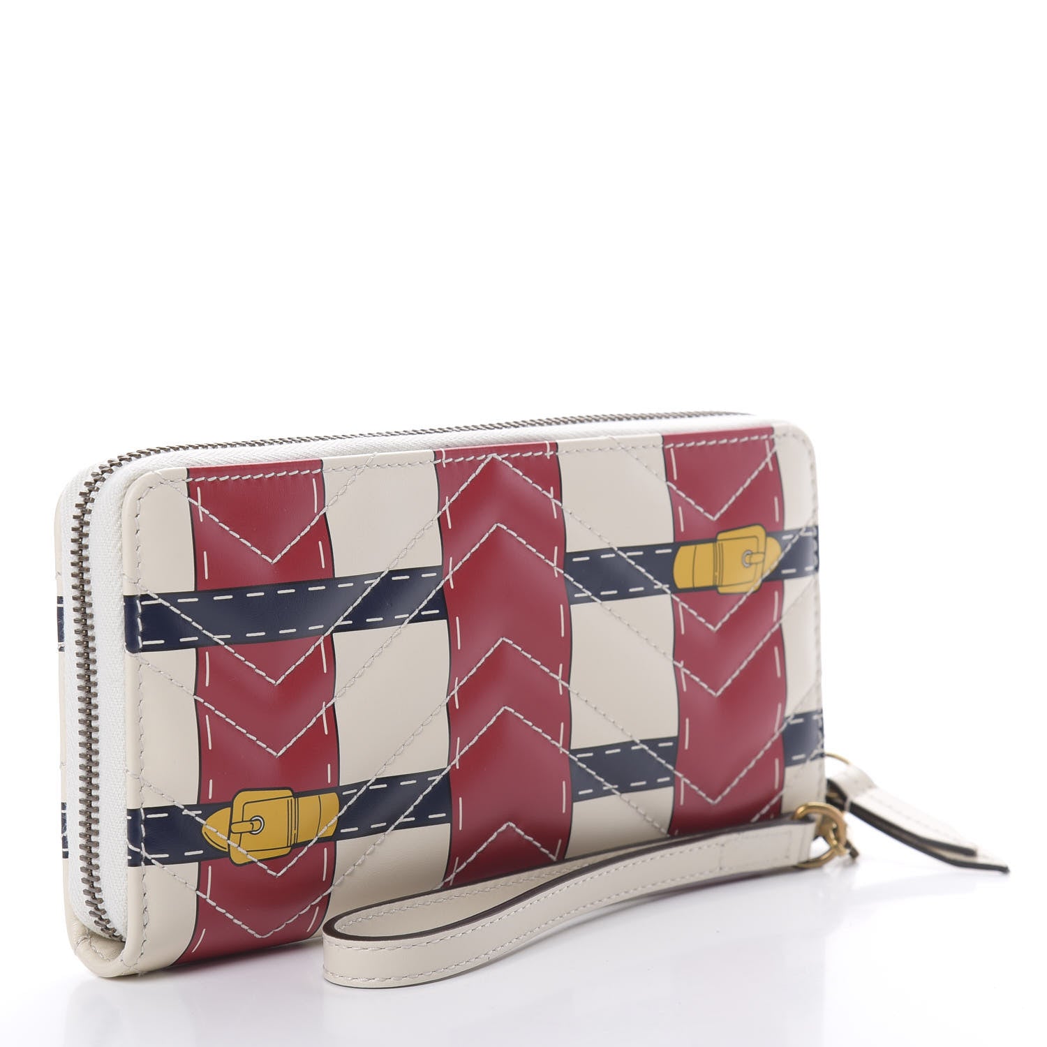 Gucci Calfskin Matelasse Trompe L'Oeil Print GG Marmont Zip Around Wallet 3 of 8