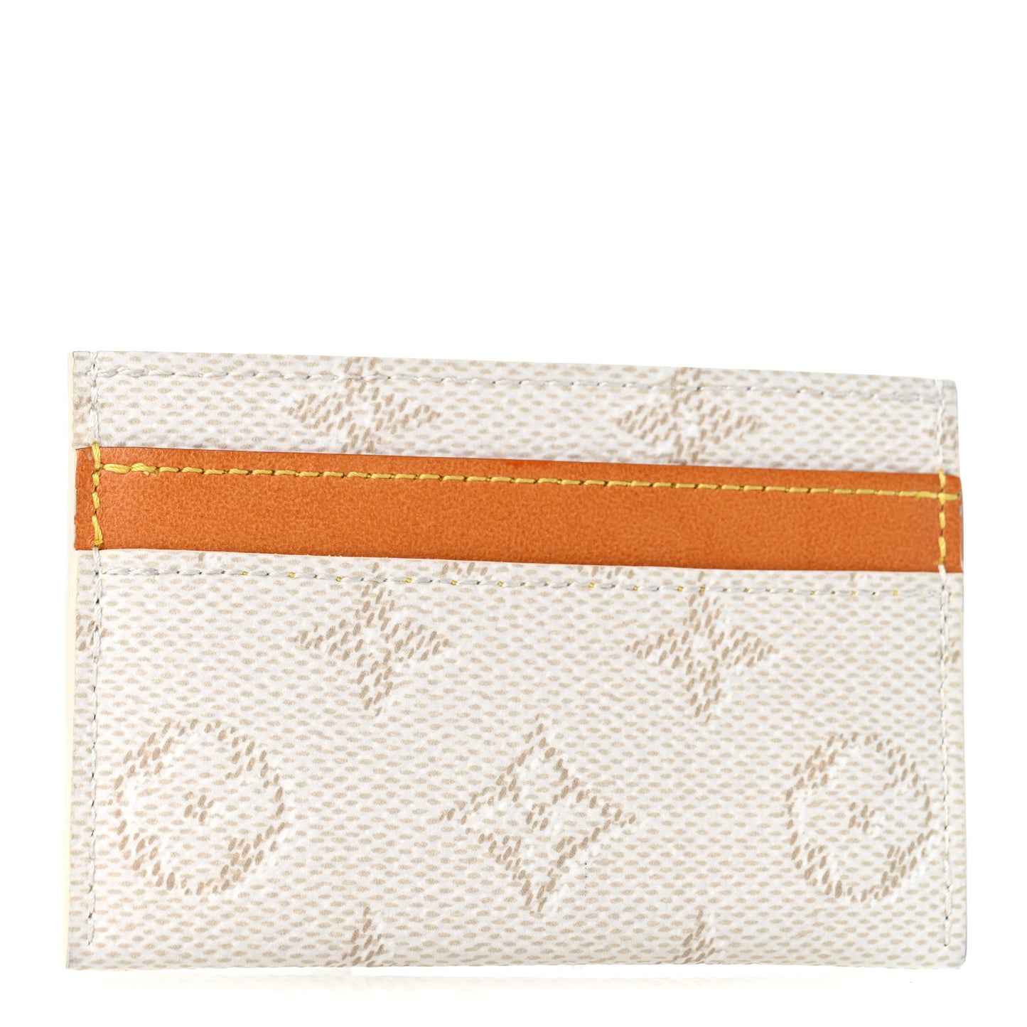 Monogram Double Card Holder White