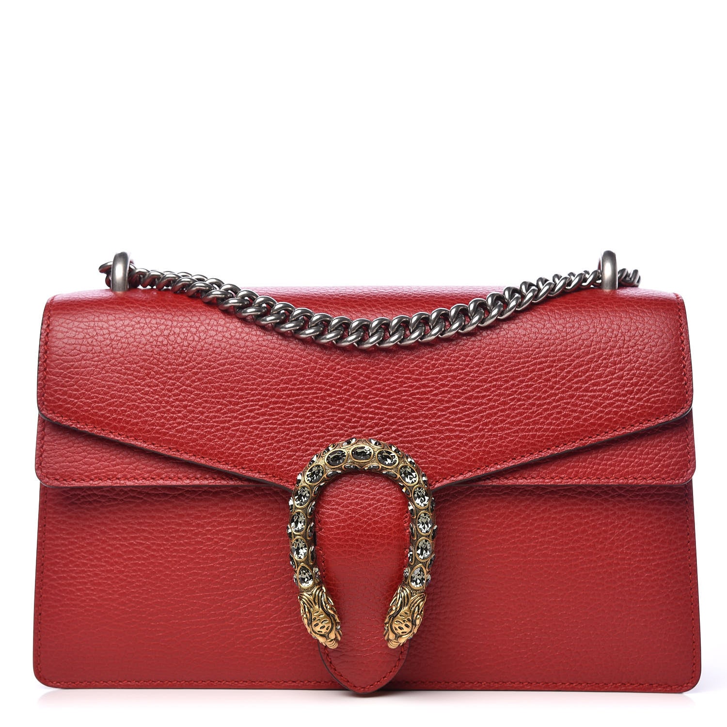 Gucci Dollar Calfskin Swarovski Crystal Small Dionysus Shoulder Bag Hibiscus Red 1 of 10