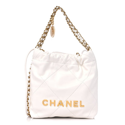 Chanel Shiny Calfskin Quilted Mini Chanel 22 White 1 of 10