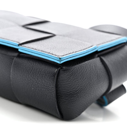 Bottega Veneta Grained Calfskin Intrecciato Cassette Belt Bag Deep Blue Pool 9 of 10