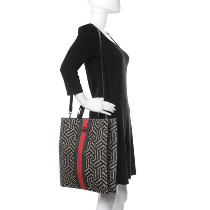 Gucci GG Supreme Monogram Caleido Web Vertical Tote Black 2 of 10