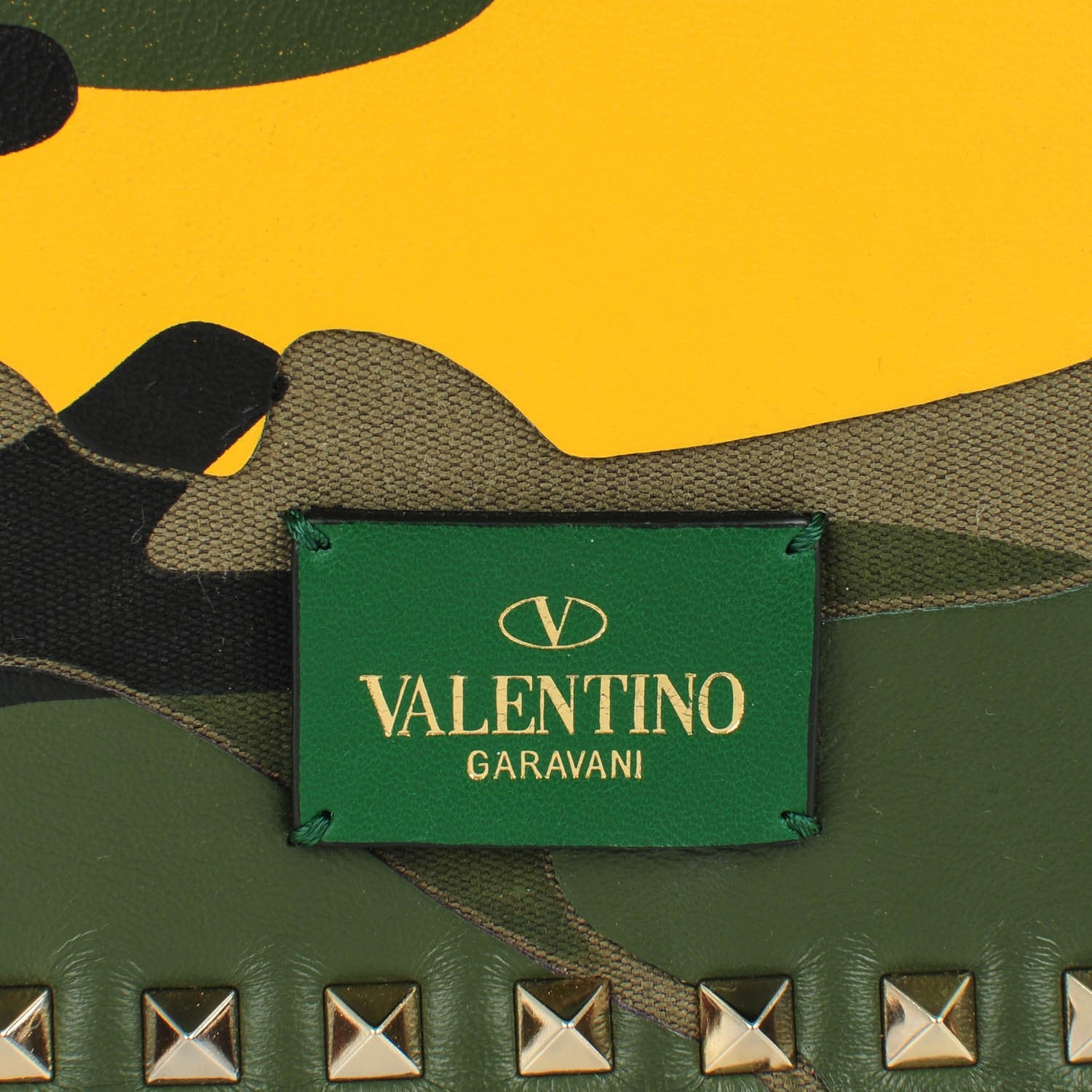 Valentino Garavani Nappa Canvas Camouflage Rockstud Wristlet Clutch Multicolor 4 of 8