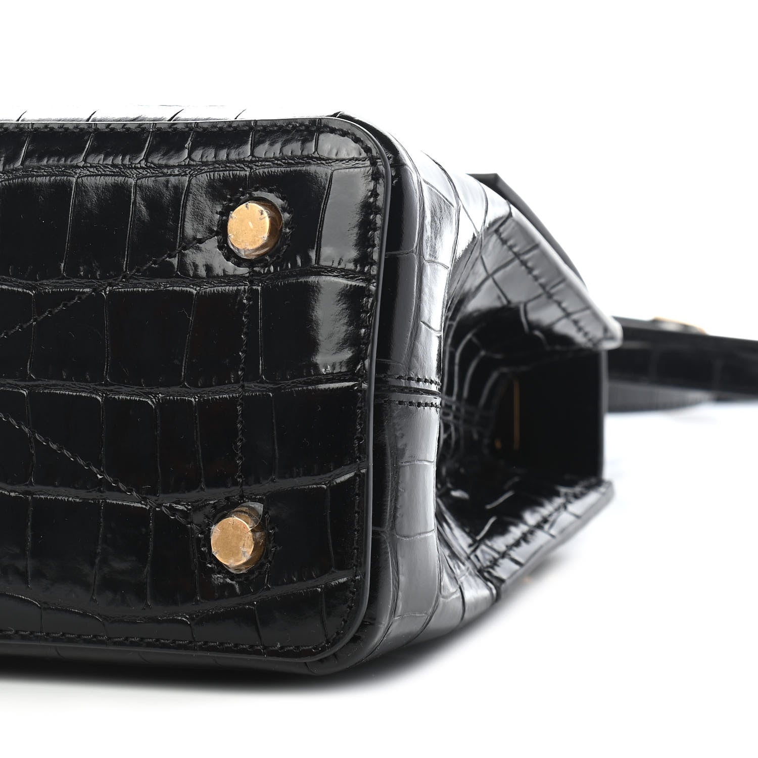 Mulberry Calfskin Crocodile Embossed Mini Seaton Black 8 of 8