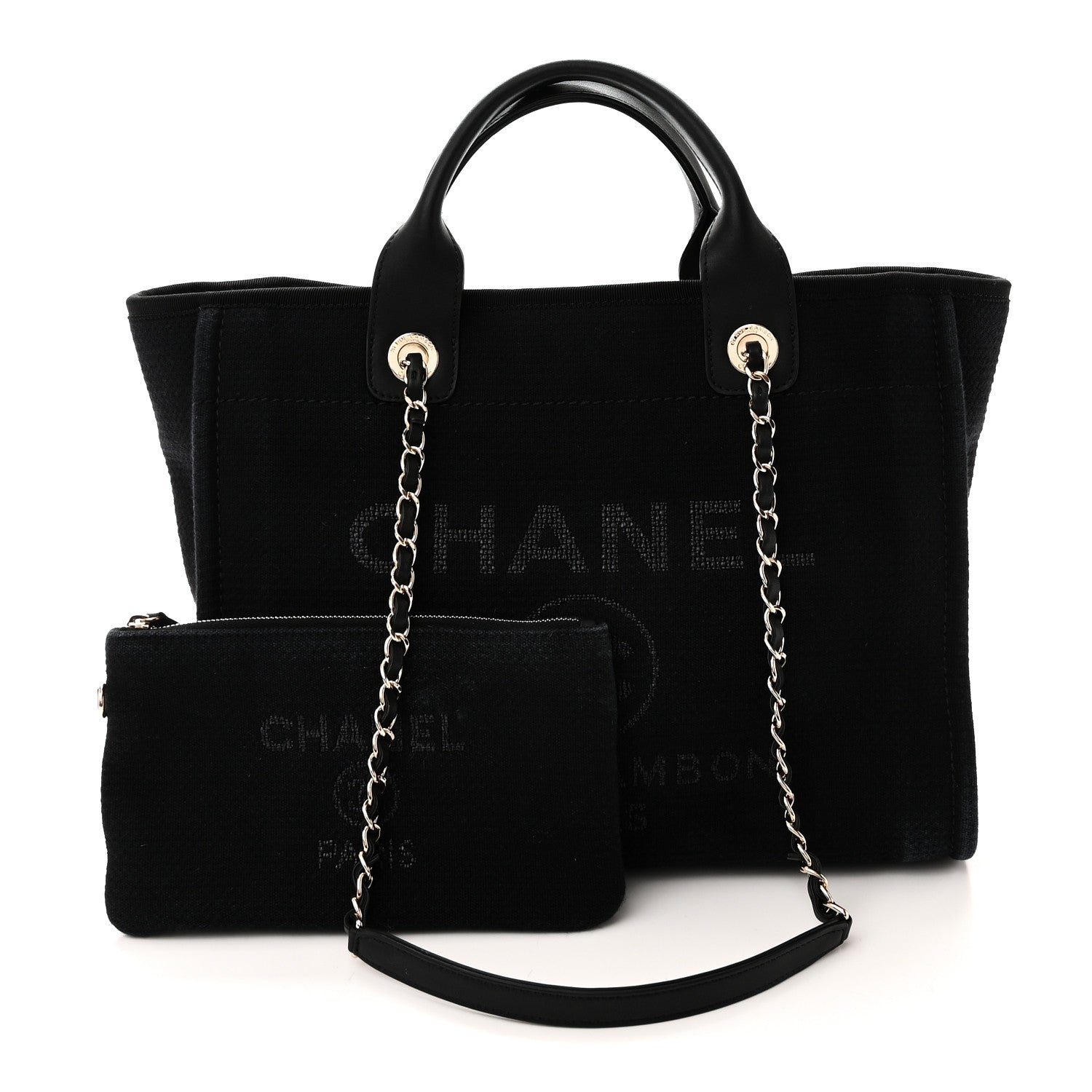 Chanel Mixed Fibers Small Deauville Tote Black 3 of 12