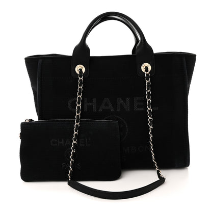Chanel Mixed Fibers Small Deauville Tote Black 3 of 12
