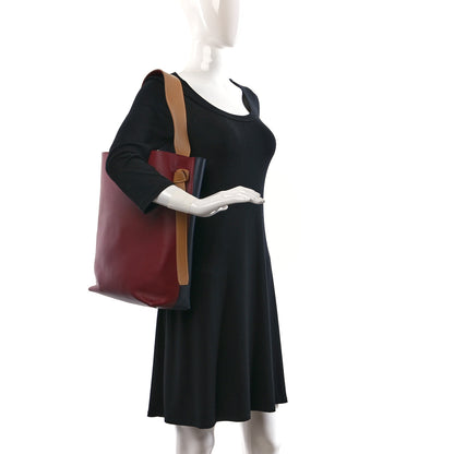 Celine Shiny Smooth Calfskin Small Twisted Cabas Dark Ruby Navy 2 of 11