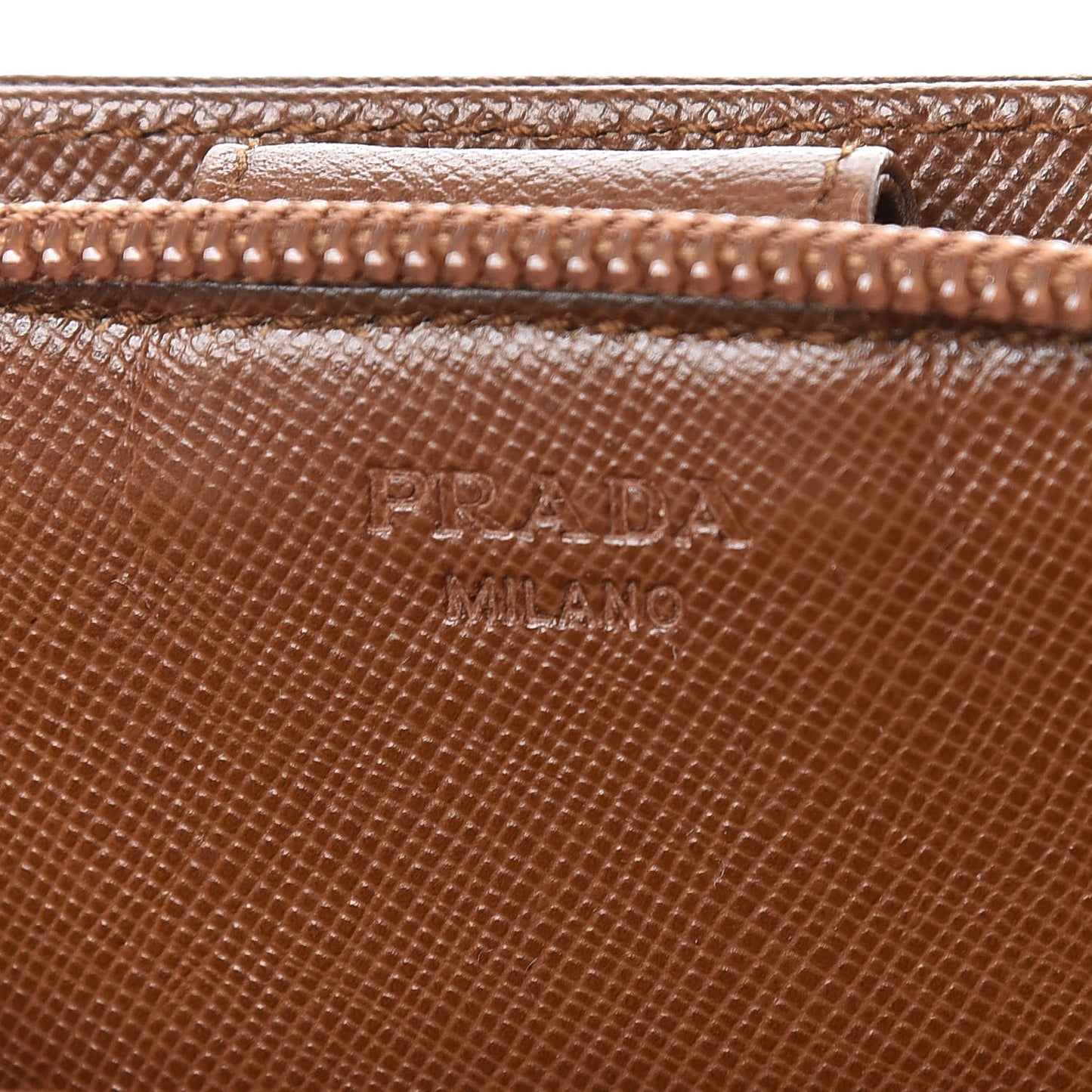 Saffiano Compact Zip Around Wallet Cannella