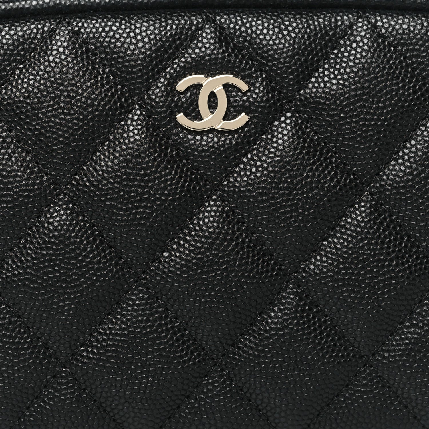 Chanel Caviar Quilted Small Curvy Pouch Cosmetic Case Black 8 of 10