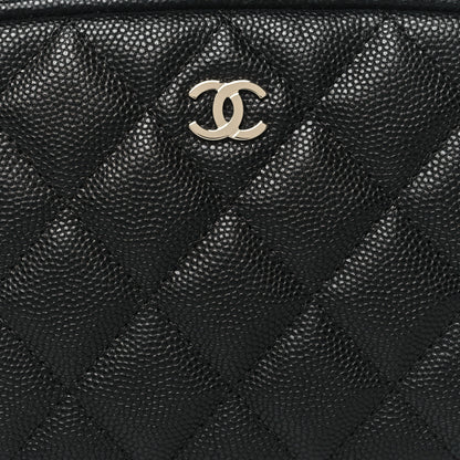 Chanel Caviar Quilted Small Curvy Pouch Cosmetic Case Black 8 of 10