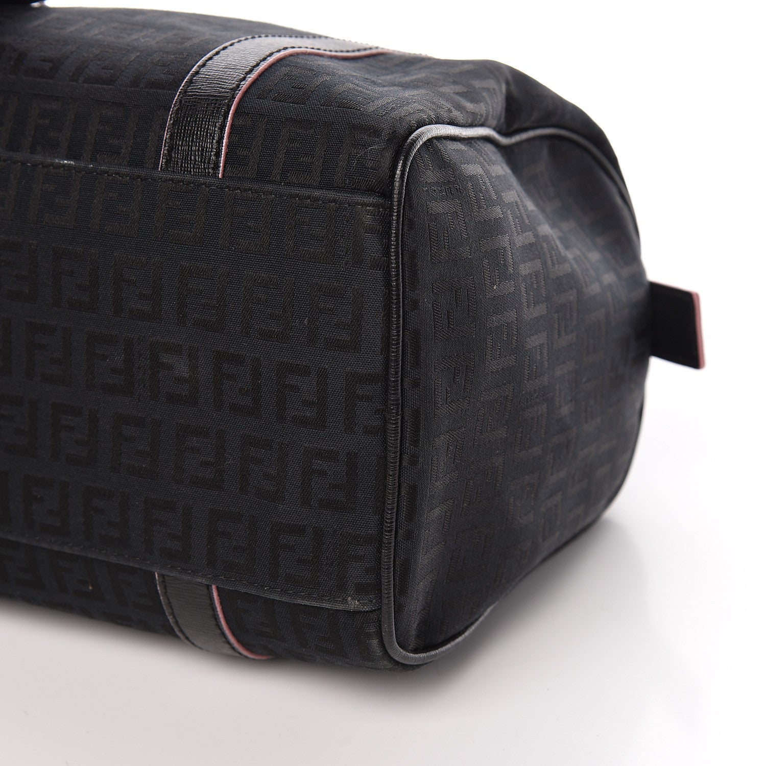 Fendi Zucchino Vitello Elite Enamel Small Forever Boston Black Rosa 11 of 12