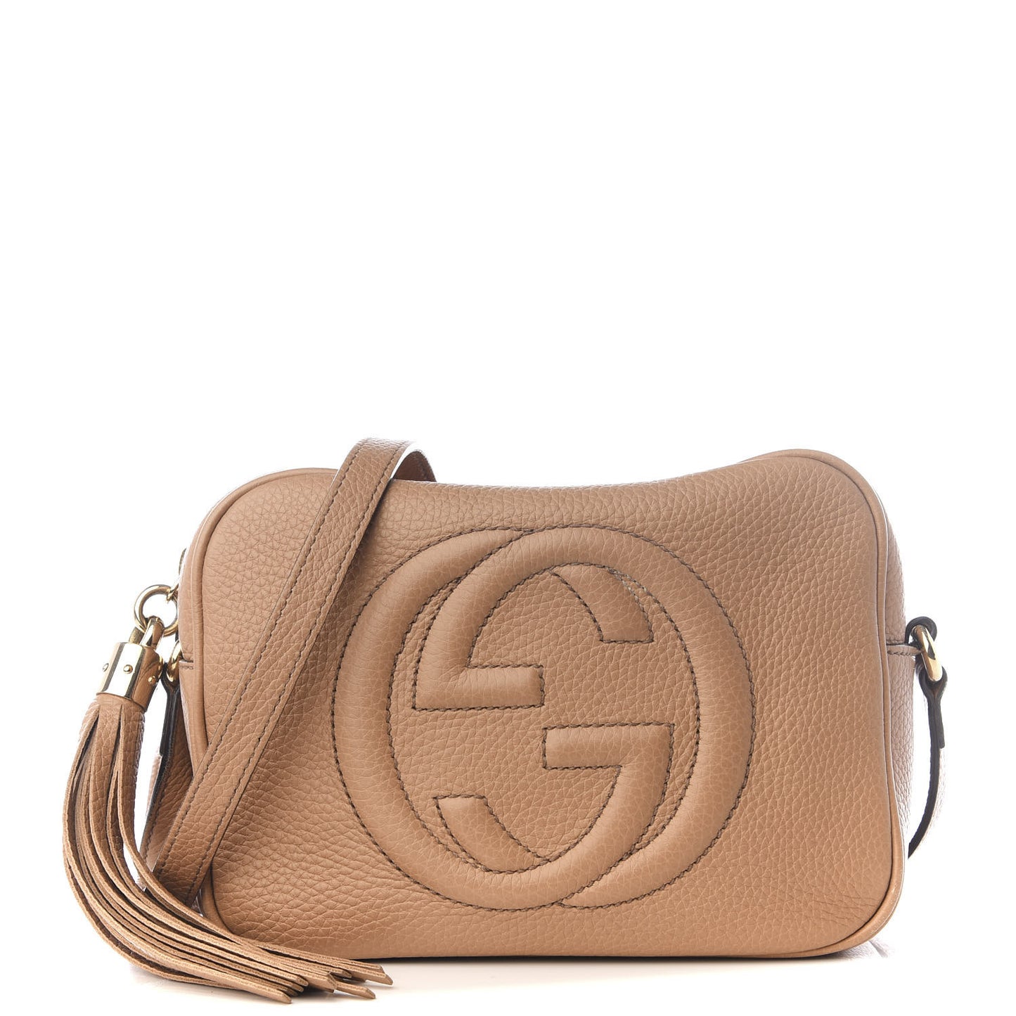 Pebbled Calfskin Small Soho Disco Bag Camelia