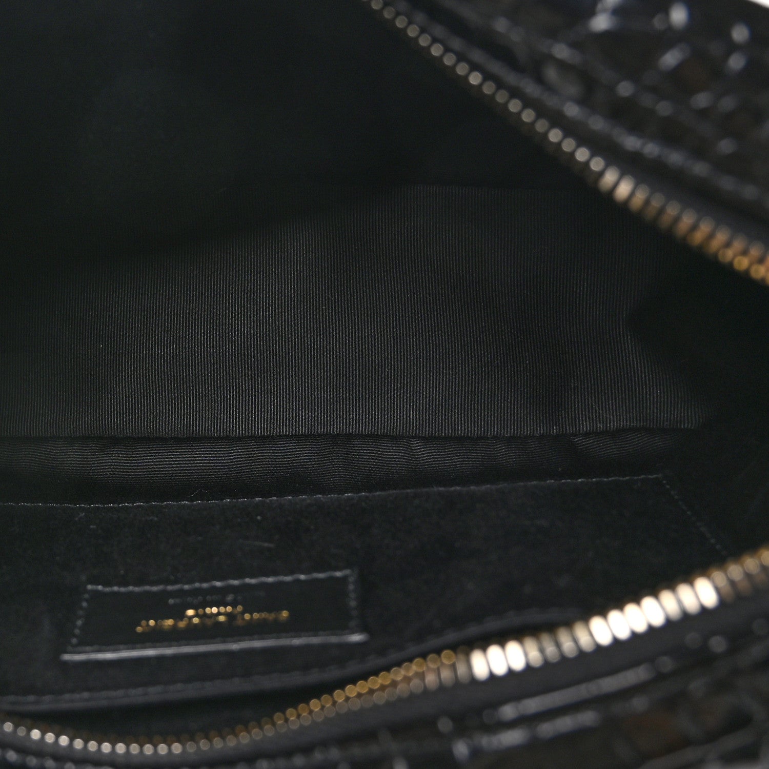 Saint Laurent Patent Calfskin Crocodile Embossed Monogram Lou Camera Bag Black 5 of 11