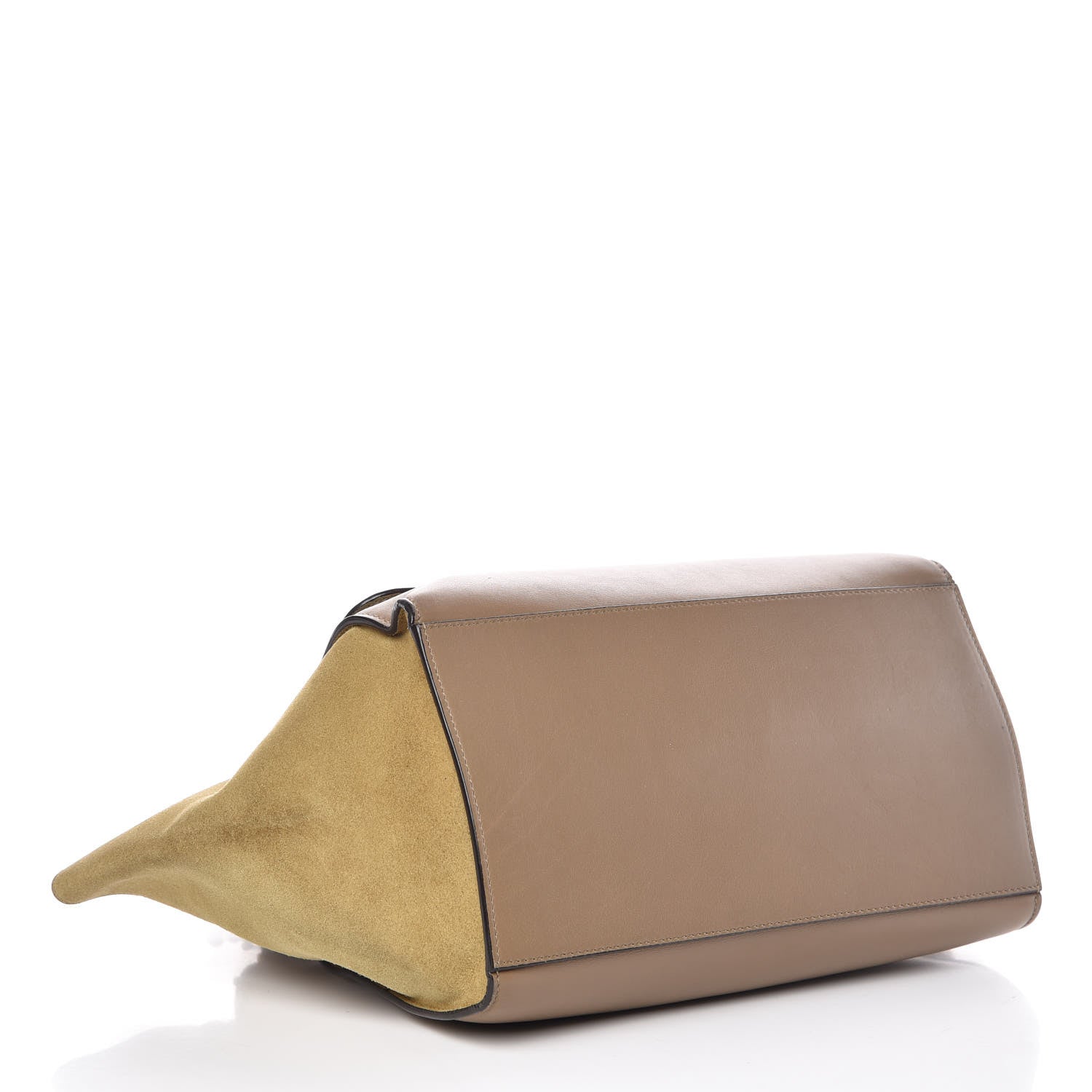 Celine Smooth Calfskin Suede Medium Tri-Color Trapeze Olive 5 of 20