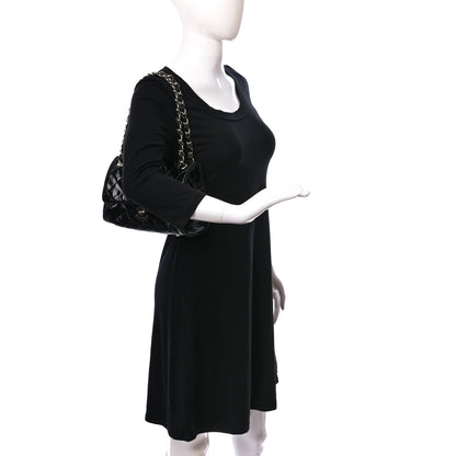 Chanel Distressed Patent Quilted Single Flap Bag Black 2 of 9