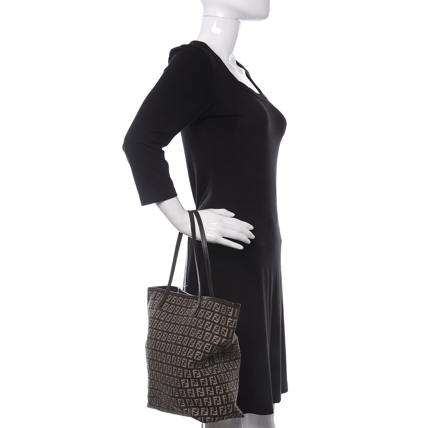 Zucchino Vitello Shopping Tote Testa di Moro Beige