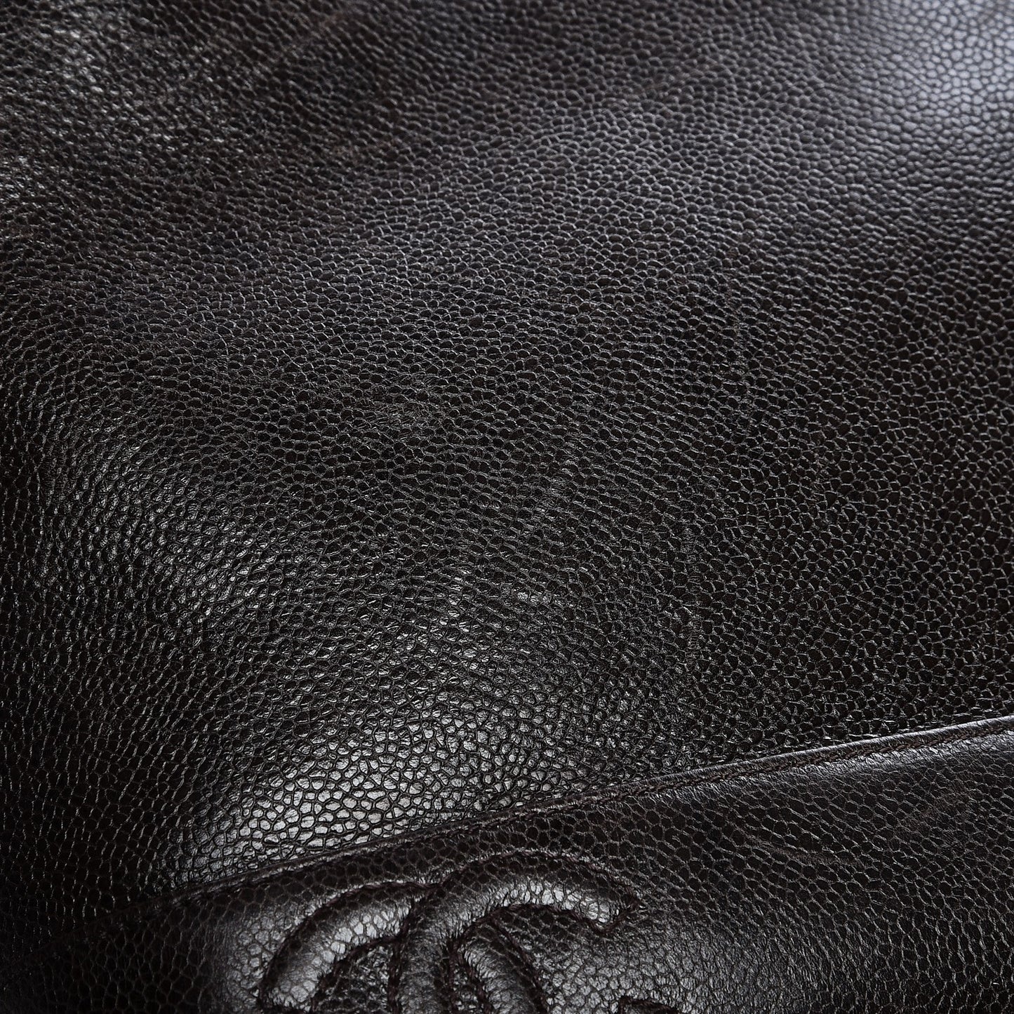Caviar CC Shoulder Bag Dark Brown