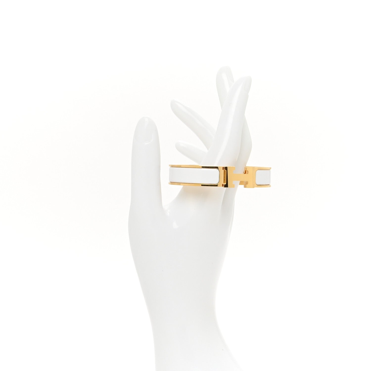 Hermes Enamel Narrow Clic Clac H Bracelet PM White 2 of 5