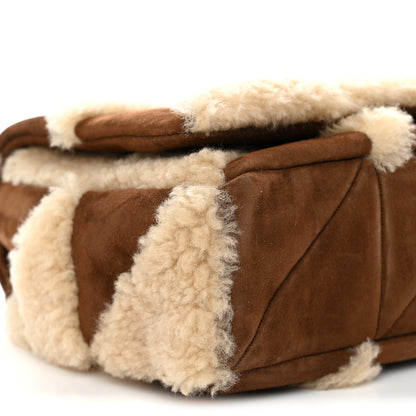 Saint Laurent Suede Shearling Patchwork Monogram Medium Jamie Brown Beige 10 of 11