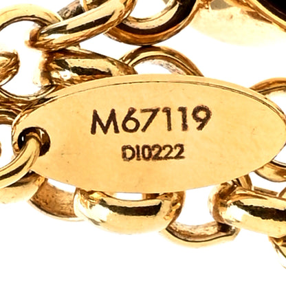 Louis Vuitton Metal Enamel Fleur De Monogram Bag Charm Dore 4 of 4