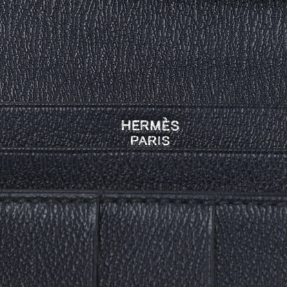 Hermes Matte Alligator Lizard Bearn Wallet Bleu Marine Ombre 6 of 9