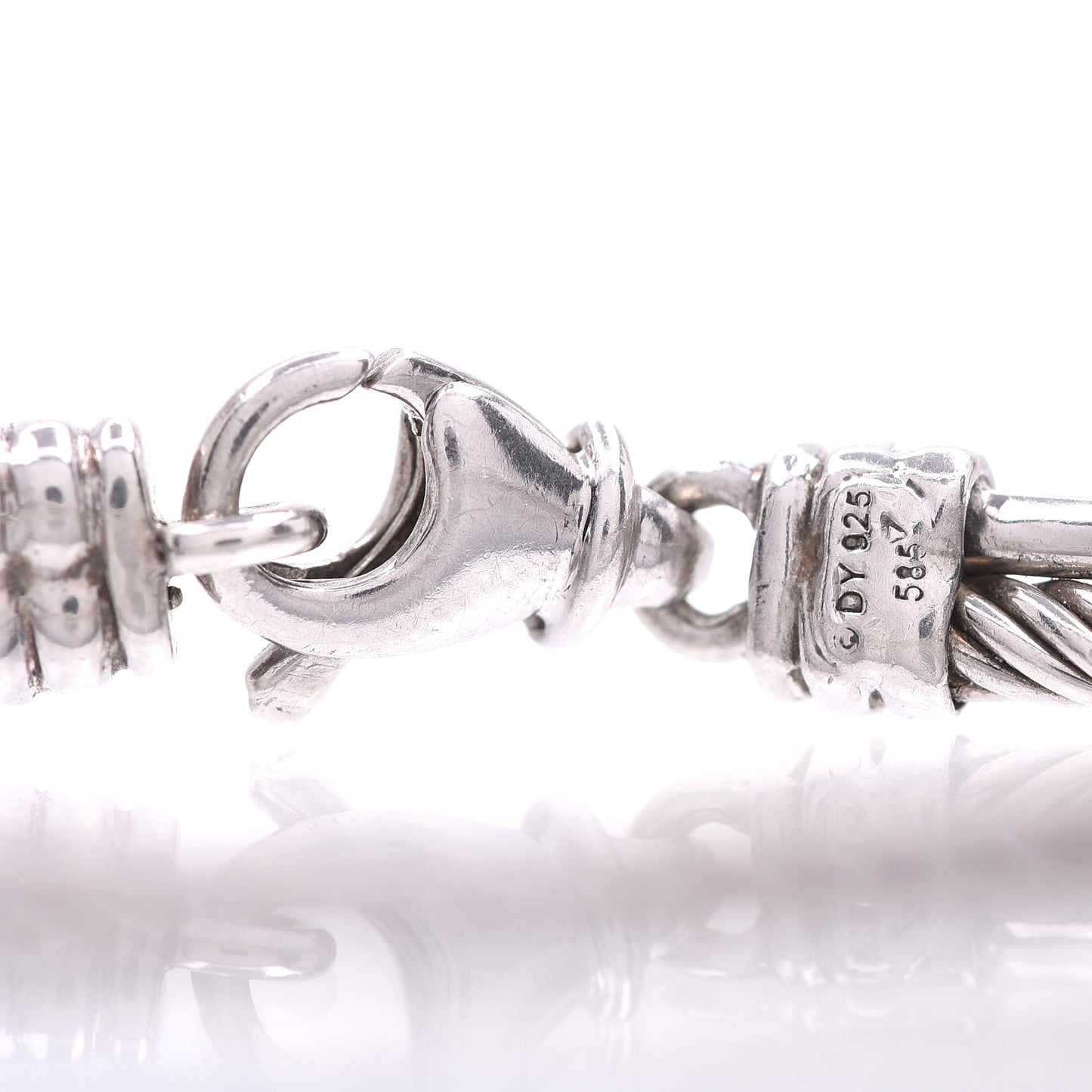 Sterling Silver 14K White Gold Diamond 3mm Crossover Bracelet