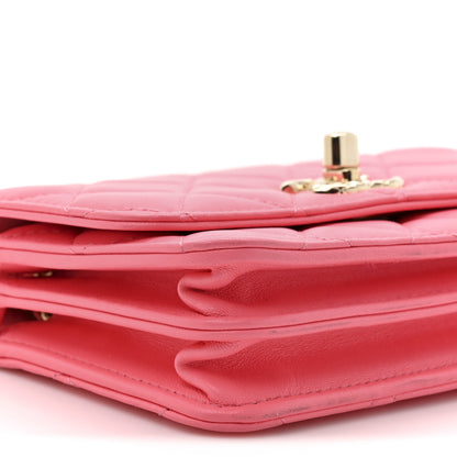 Chanel Lambskin Quilted Mini Trendy CC Wallet On Chain WOC Pink 10 of 12