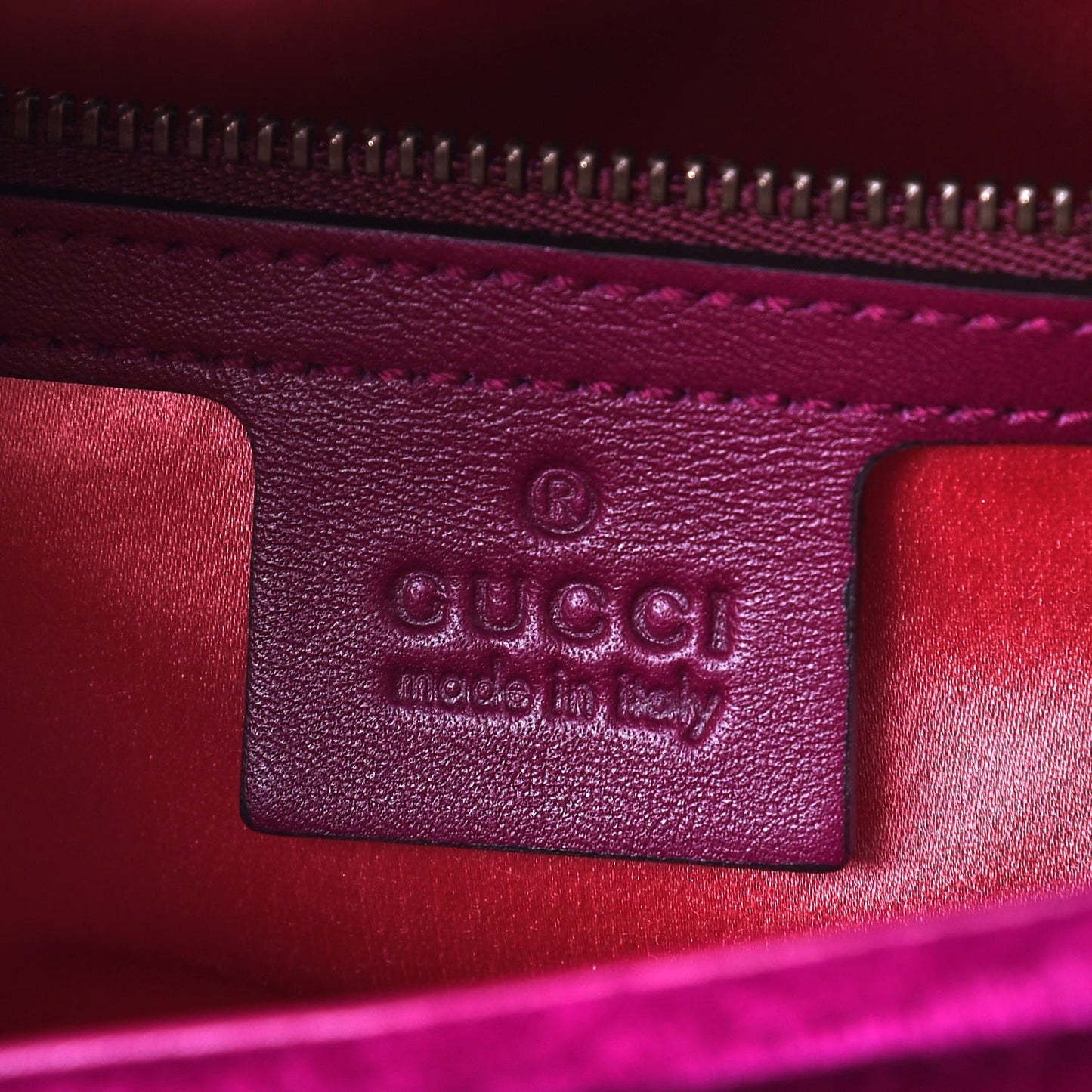 Velvet Matelasse Small GG Marmont Shoulder Bag Fuchsia Violet Cyclamen