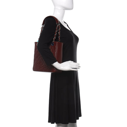 Chanel Caviar Quilted Petit Shopping Tote PST Burgundy 2 of 11