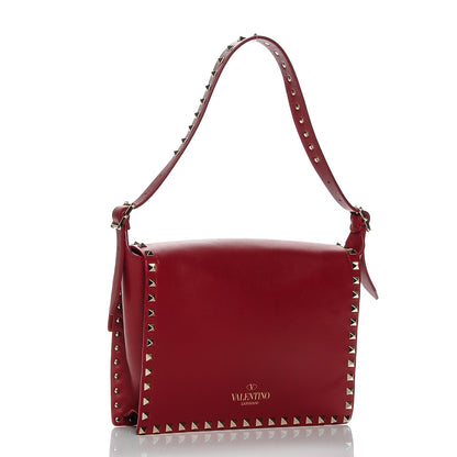 Valentino Garavani Vitello Rockstud Shoulder Flap Bag Rosso 3 of 6