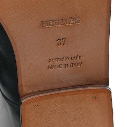 Hermes Calfskin Womens Faubourg Kelly Jumping Boots 37 Black 6 of 8