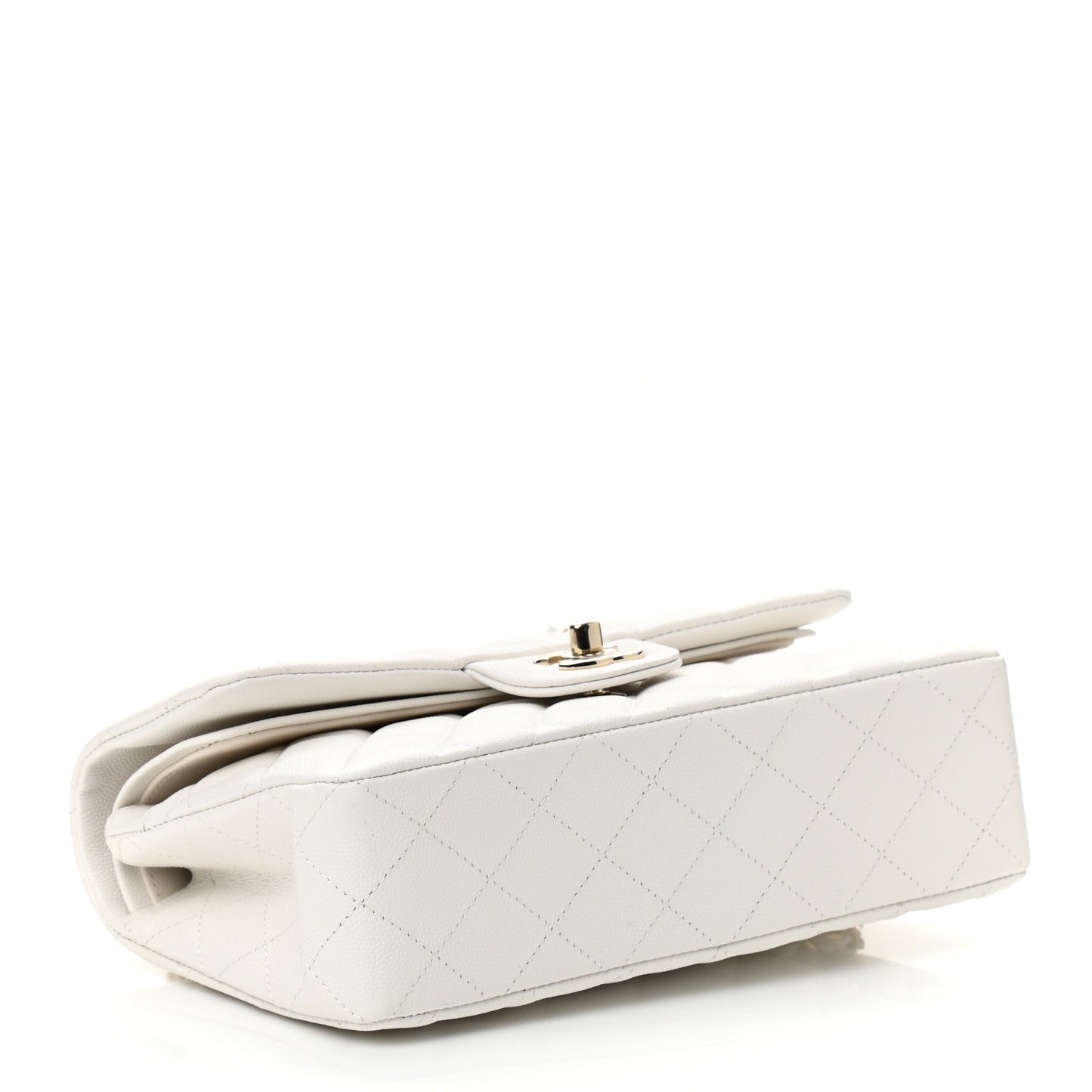 Caviar Quilted Small Double Flap White