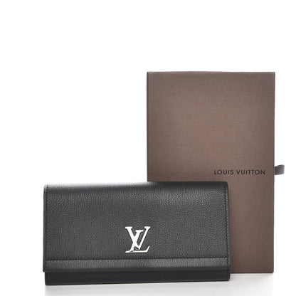 Louis Vuitton Calfskin Lockme II Wallet Black 8 of 8