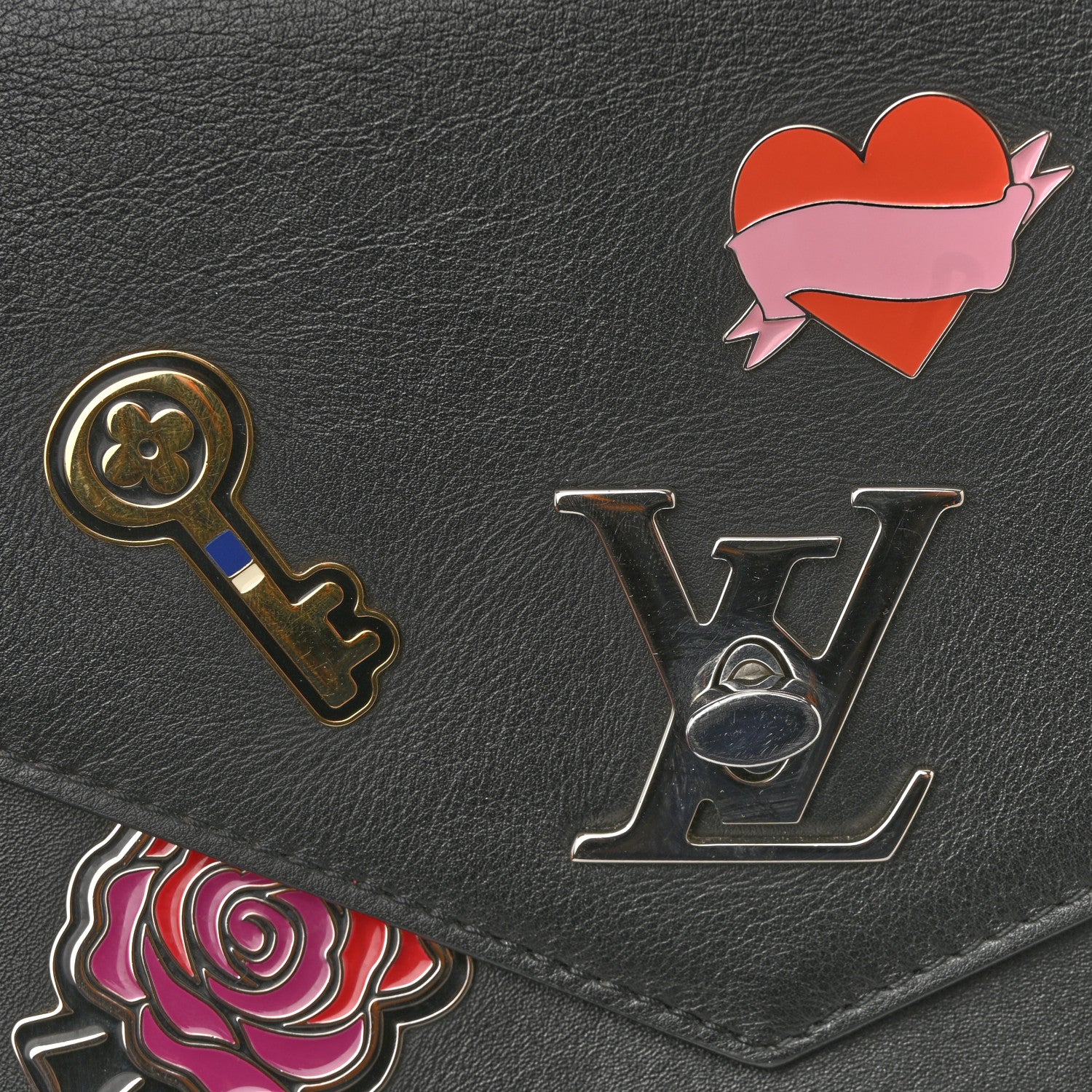 Louis Vuitton Soft Calfskin Pins My Lockme Chain Bag BB Black 11 of 14