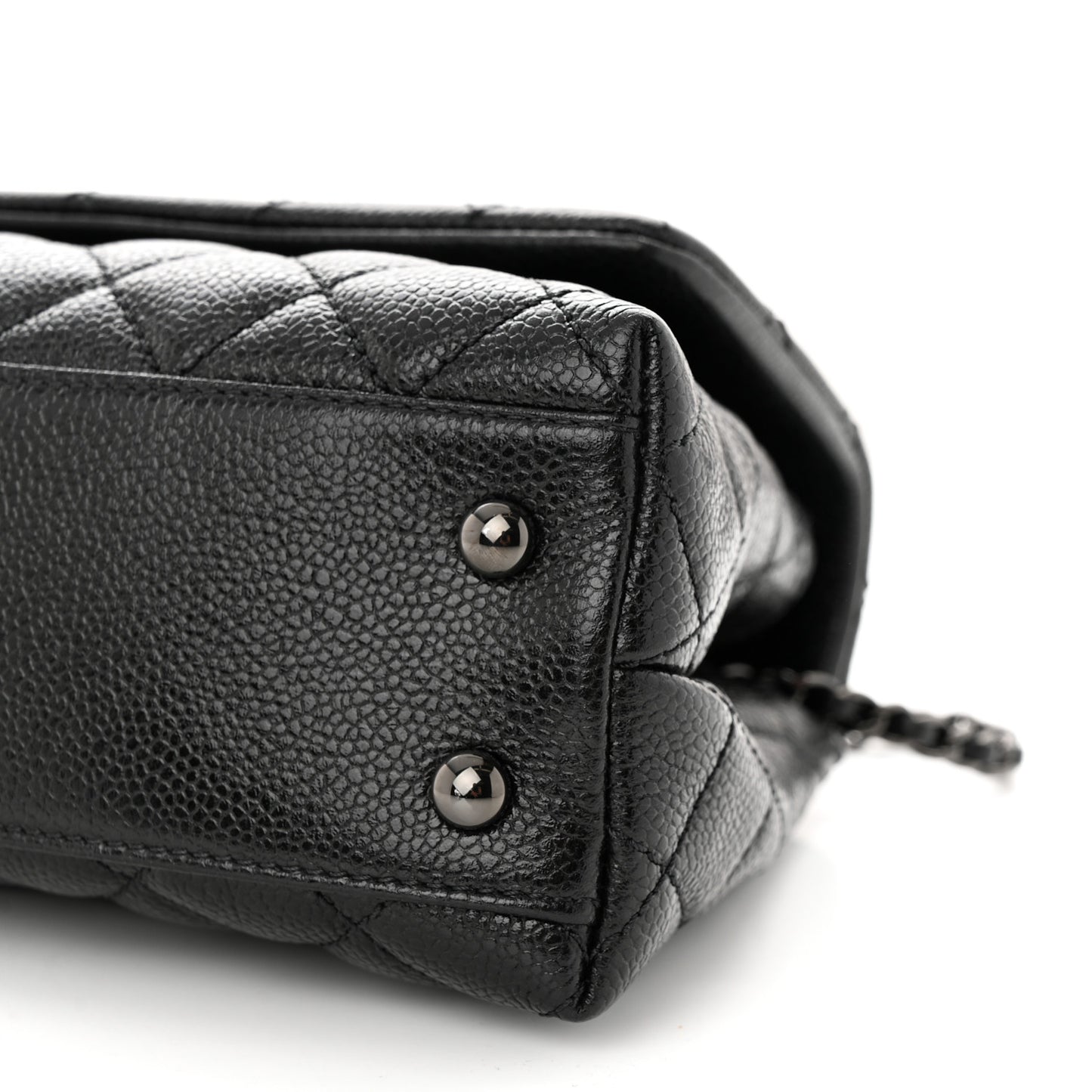 Caviar Quilted Mini Coco Handle Flap So Black