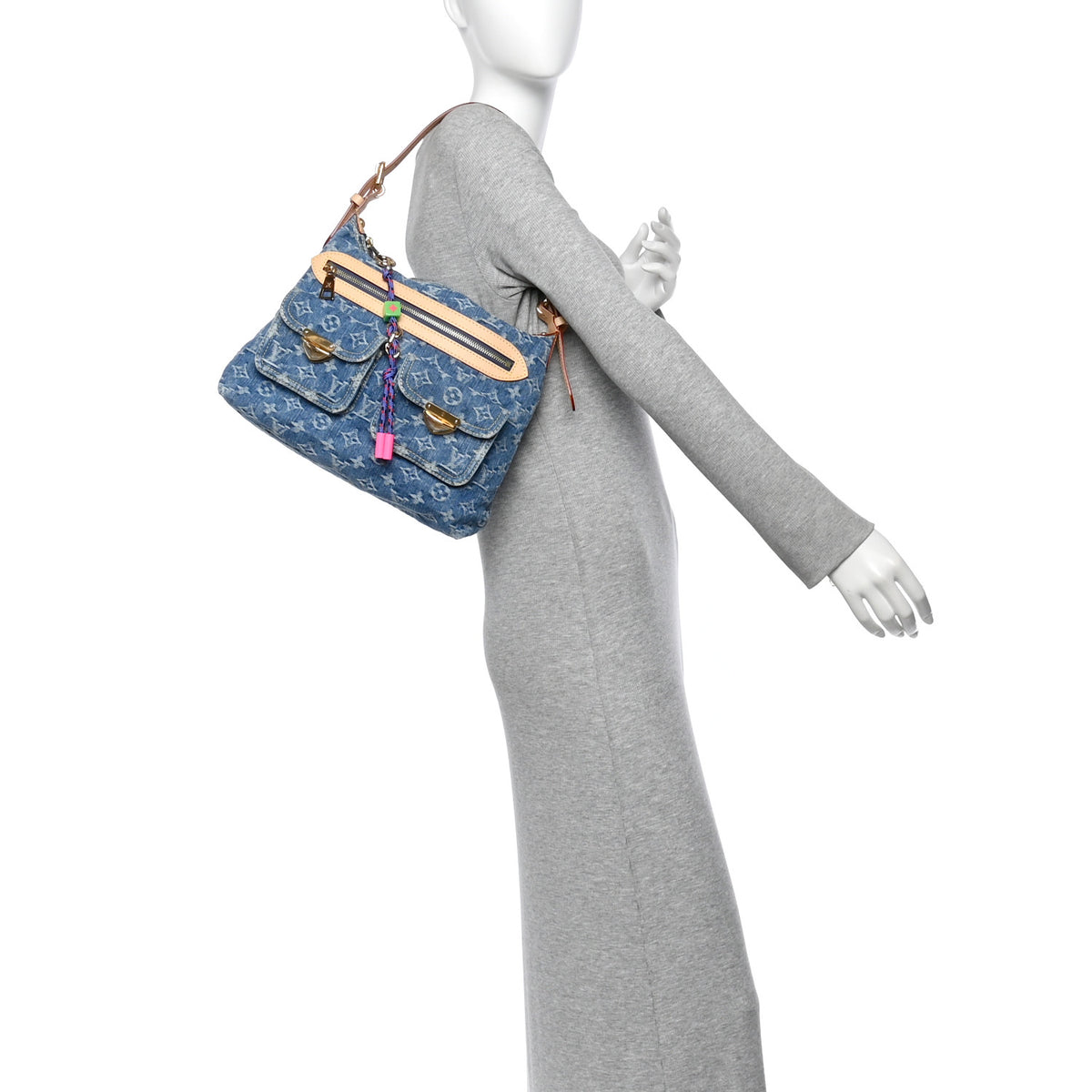 Louis Vuitton Monogram Denim Baggy NM Blue 2 of 9