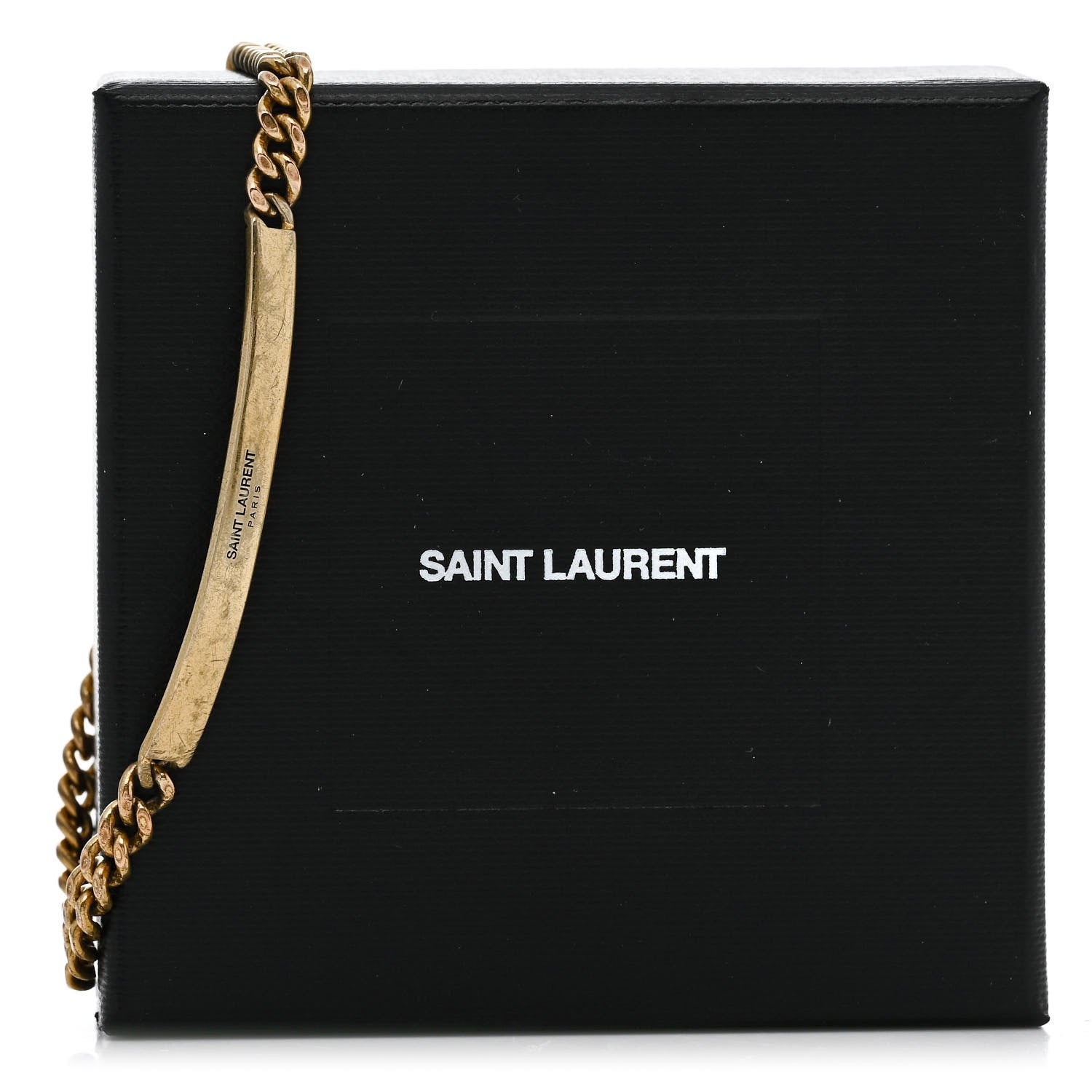 Saint Laurent Metal ID Plaque Bracelet L Gold 5 of 5