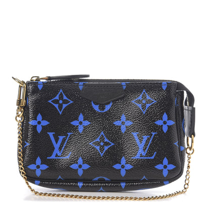Louis Vuitton Colored Monogram Mini Pochette Accessories Blue Black 1 of 5