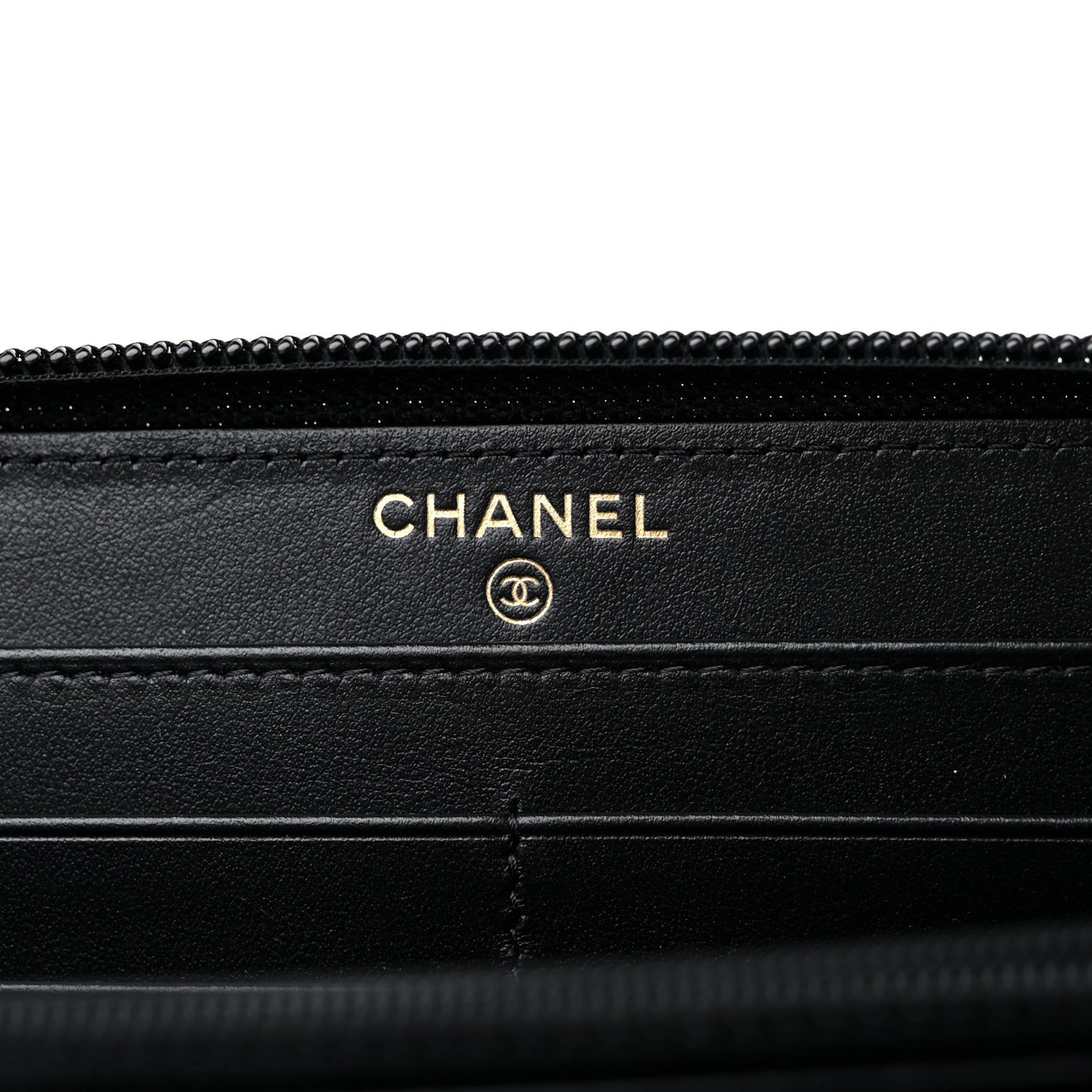 Caviar Quilted Boy Long Zip Around Wallet Black