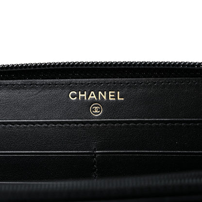 Chanel Caviar Quilted Boy Long Zip Around Wallet Black 6 of 11