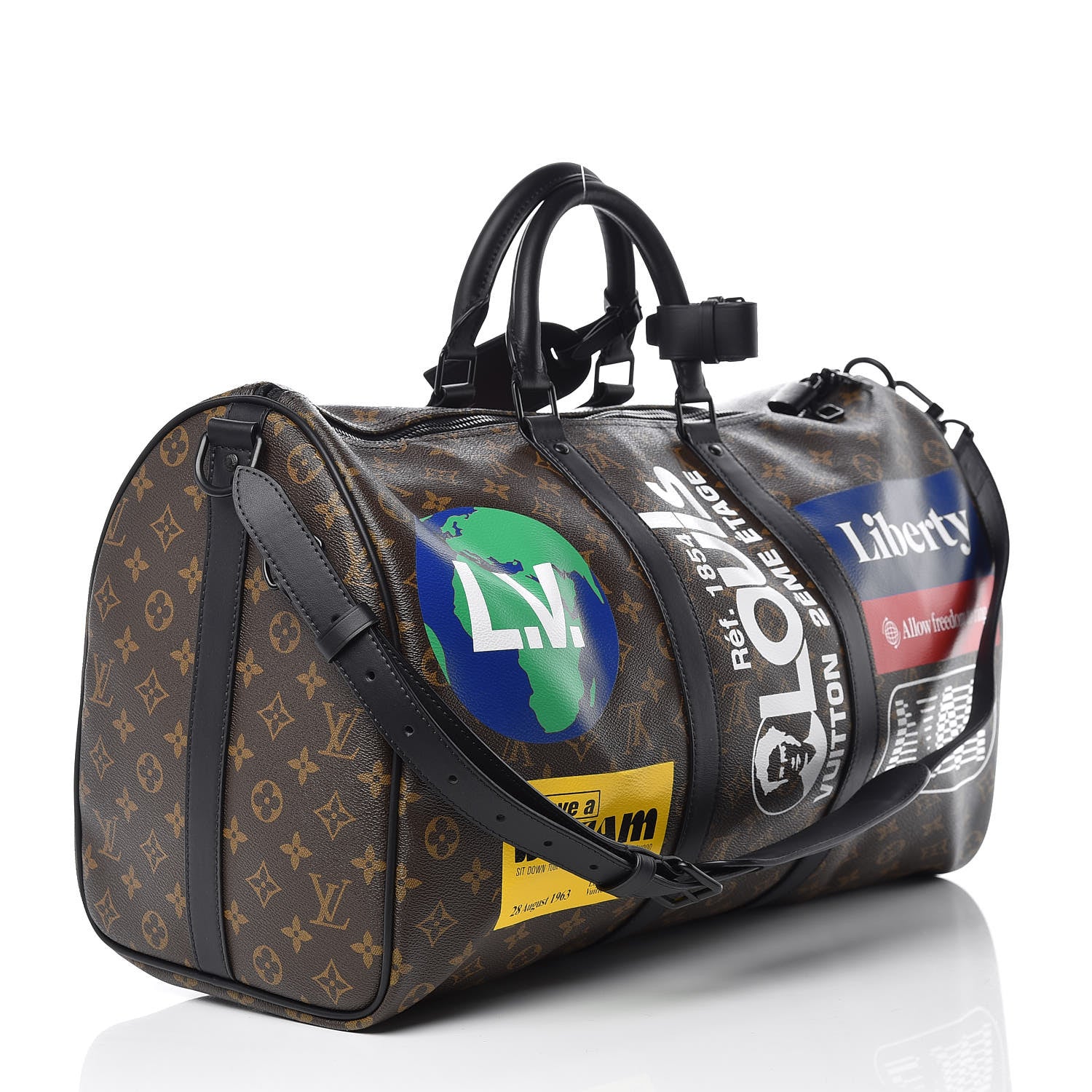 Louis Vuitton Monogram Logo Keepall Bandouliere 50 Marron 3 of 9