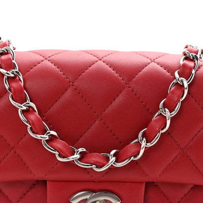 Chanel Lambskin Quilted Mini Rectangular Flap Red 8 of 10