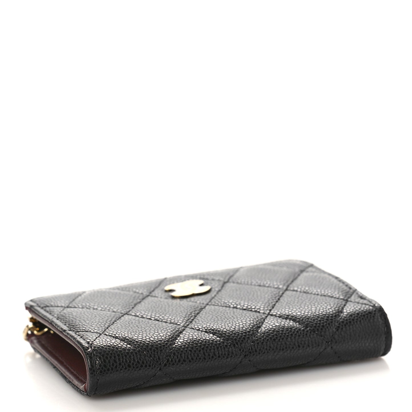 Caviar Quilted Zipped Key Holder Case Black