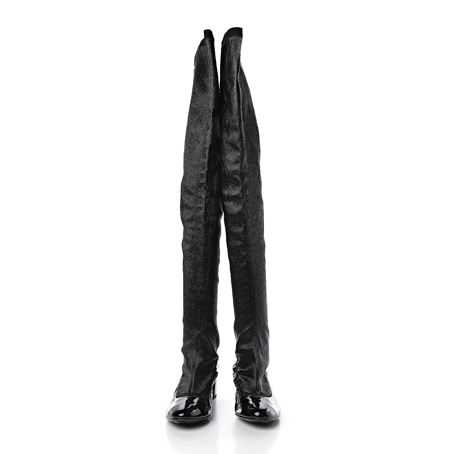 Chanel Patent Over The Knee Boots 38.5 Black 2 of 8